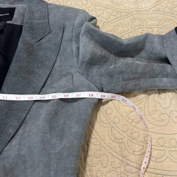 SMYTHE Slate Linen Blend One Button Closure Blazer - Picture 13 of 16